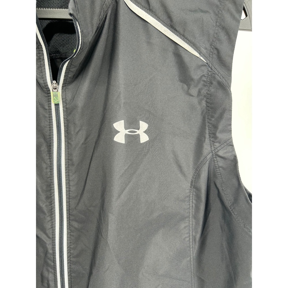 Under Armour Storm1 Mens Running Vest Black Full Zip Reflective Large LG Fitted - Picture 4 of 9